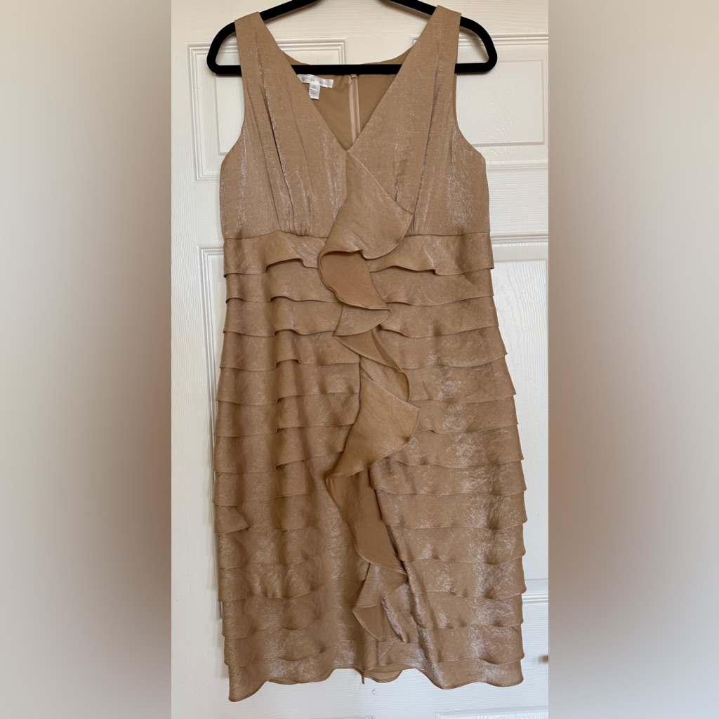 London Times Women’s Cocktail Dress Champagne Size 14